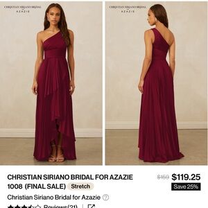 Christian Siriano Deep Red One-Shoulder Dress